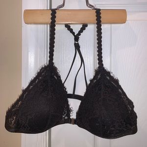 Black Lace Bralette with Front Clip